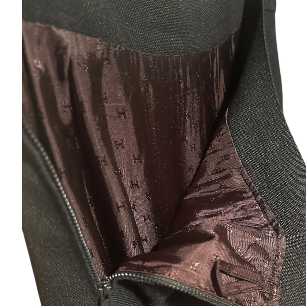 Hermes Black Linen Blend Women's Skirt with Buckle Detail Size 46EU 16US - Picture 6 of 8